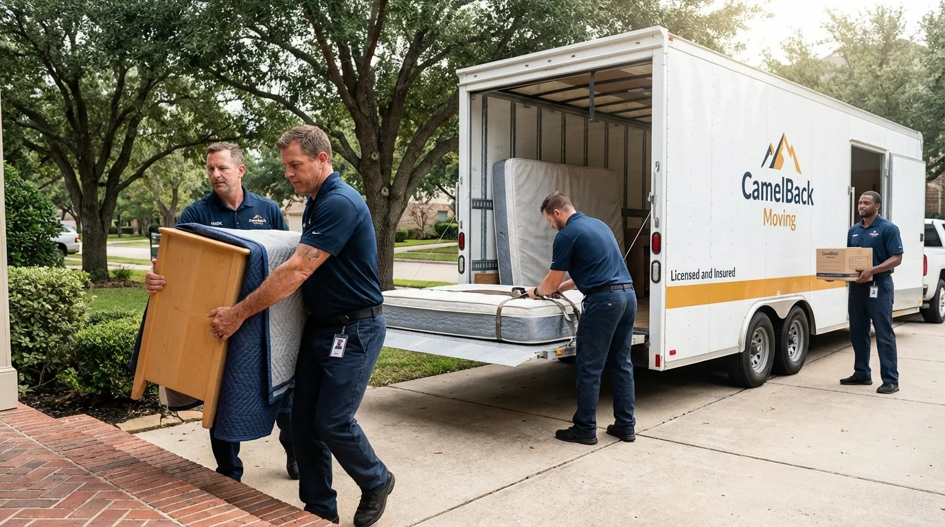 Crew loading residential truck for cross-state move from Berlin, NH